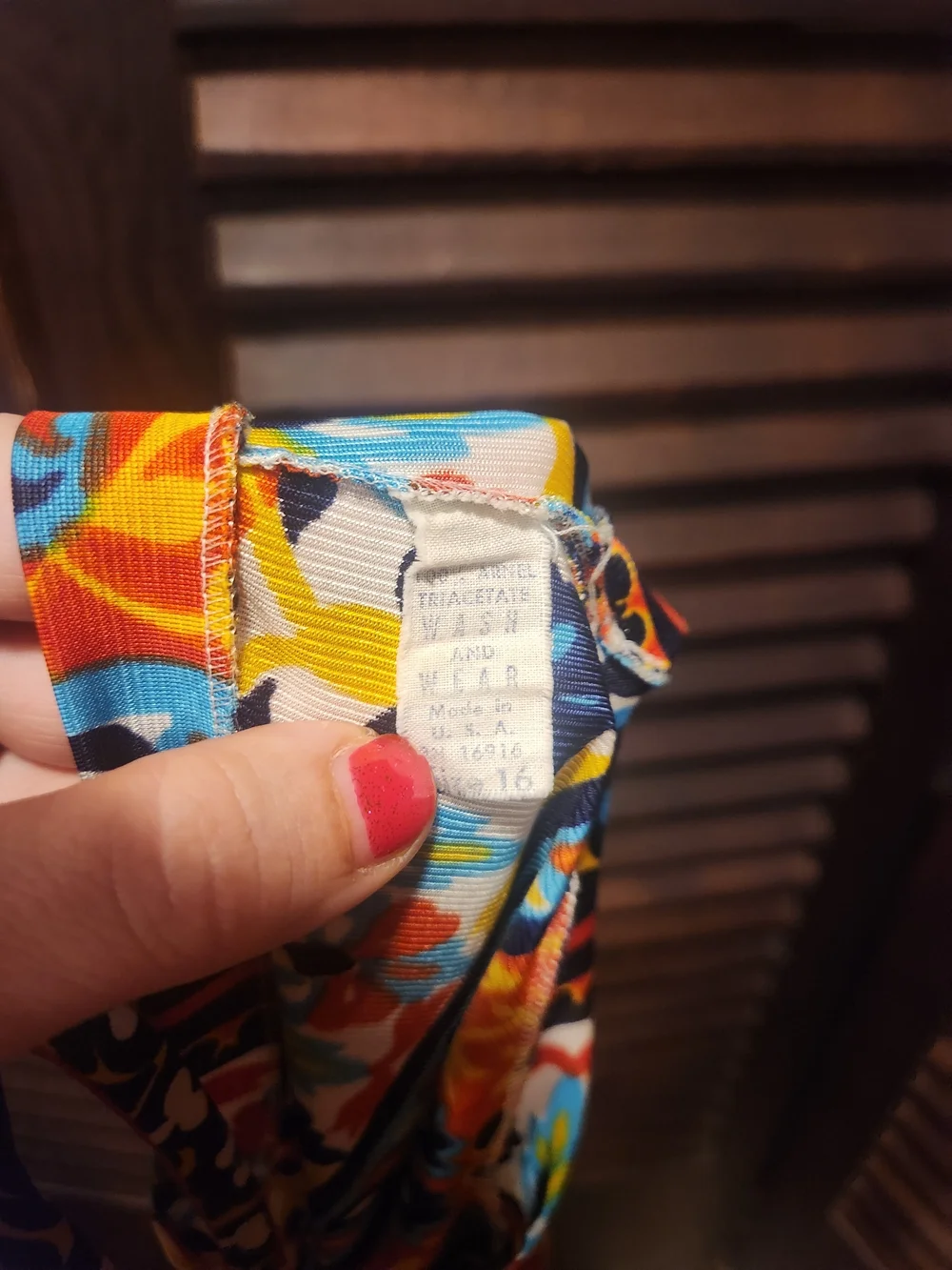 Vintage Orange and Blue Striped Floral Midi Dress - Picture 4 of 4